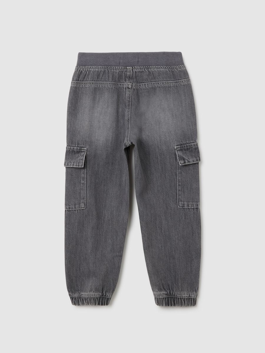 Grey children's cotton blend trousers_1