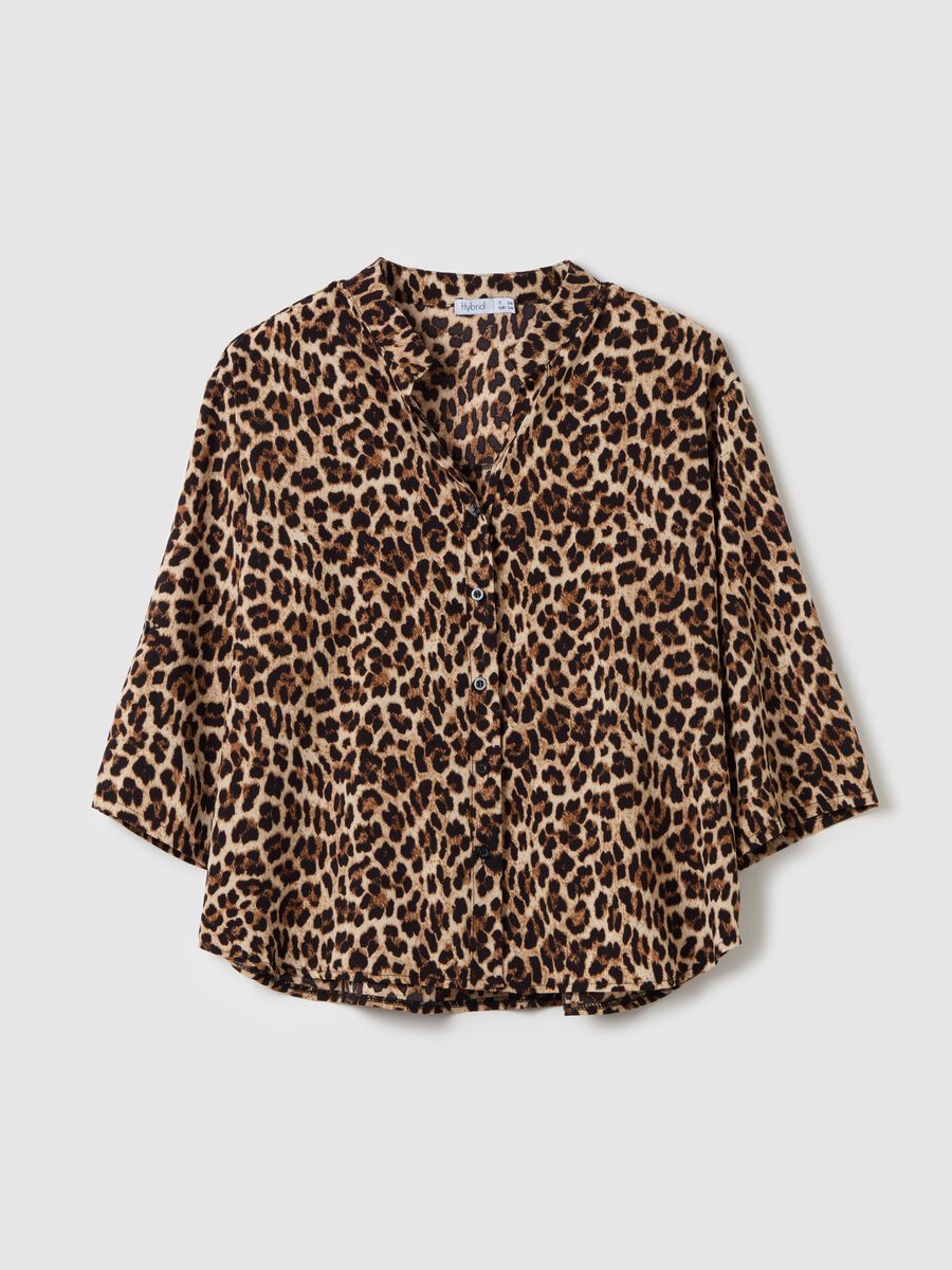 Animal print blouse with kimono sleeves_4