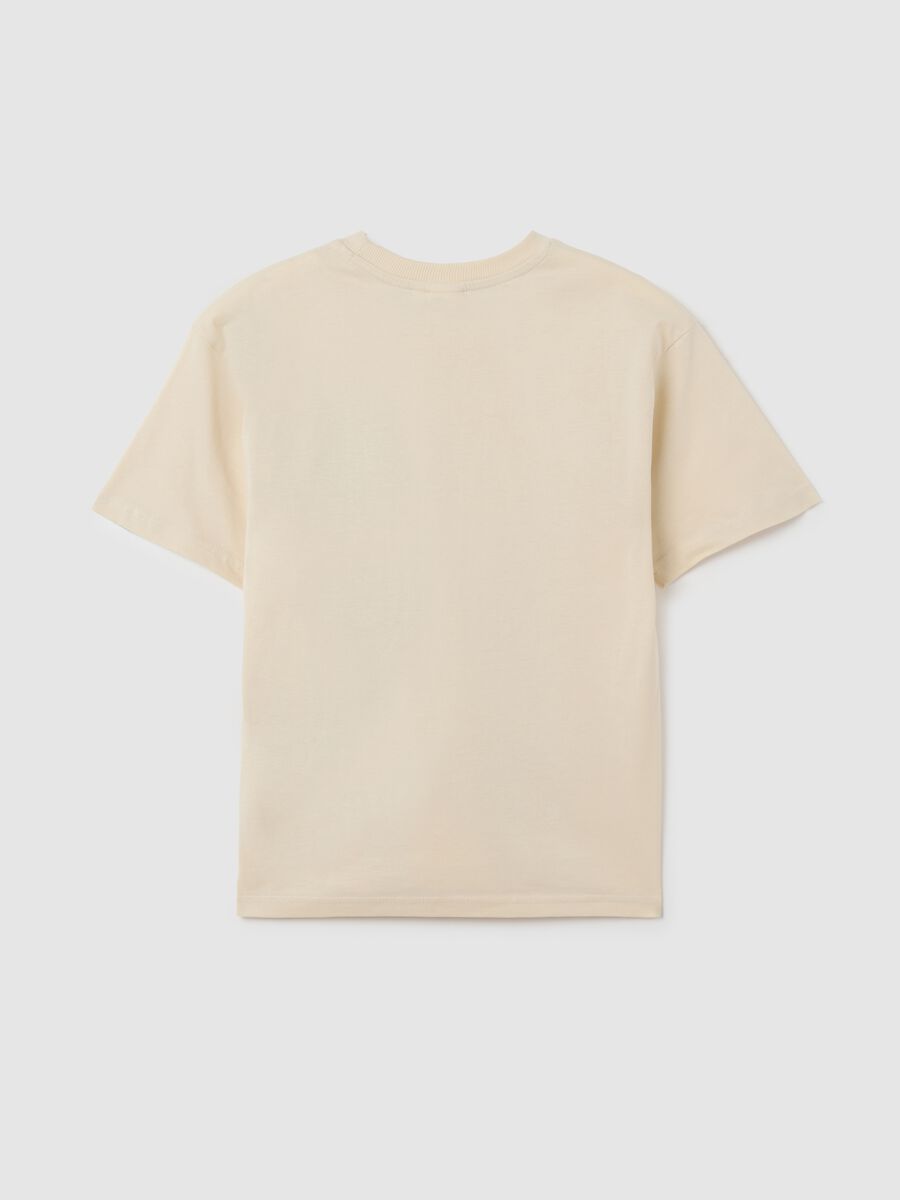 Oversized beige pure cotton boys' t-shirt_1