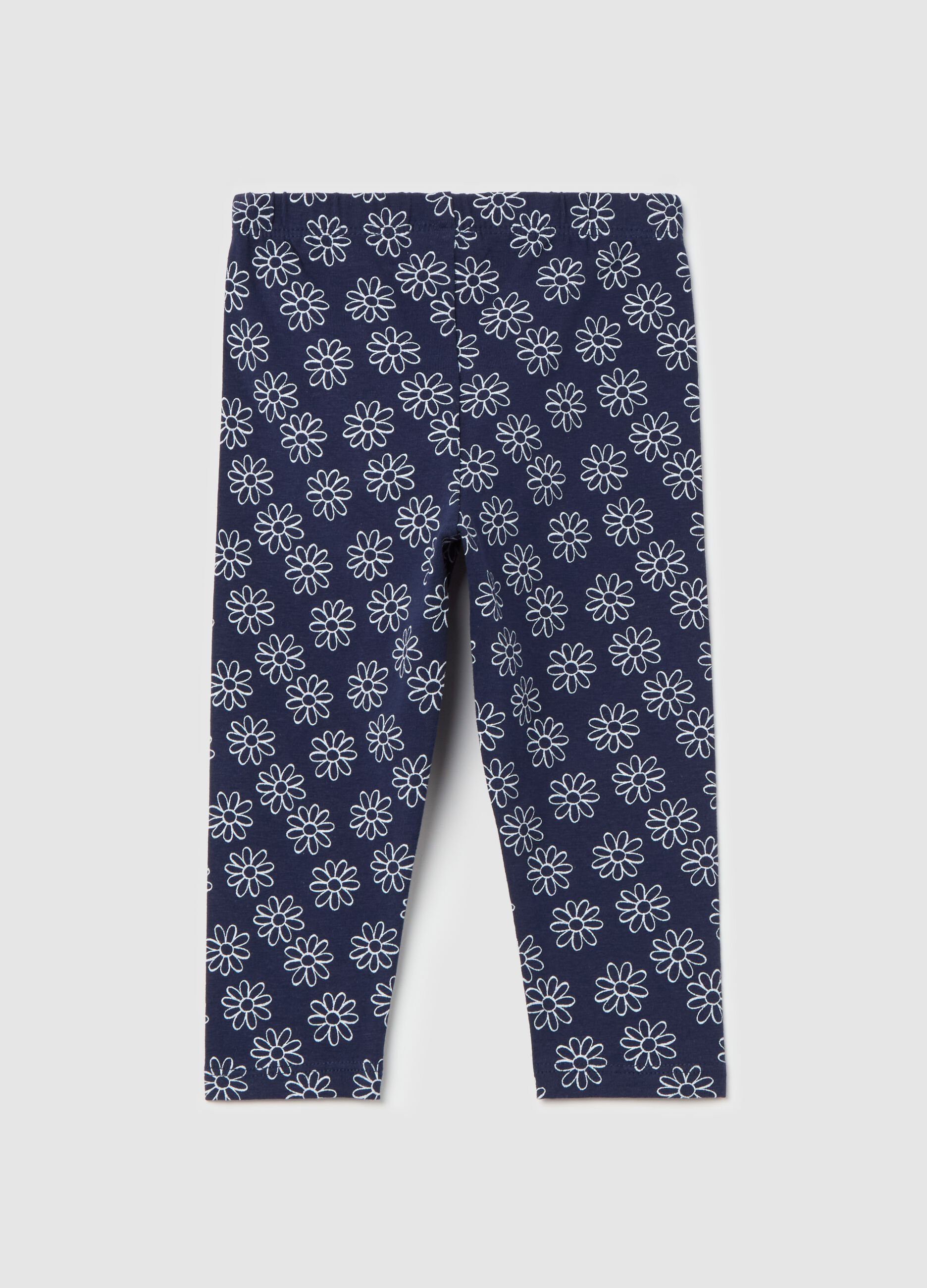 Leggings in cotone stretch con stampa 
