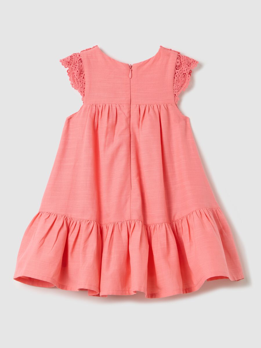 Pink dress in cotton and viscose_1