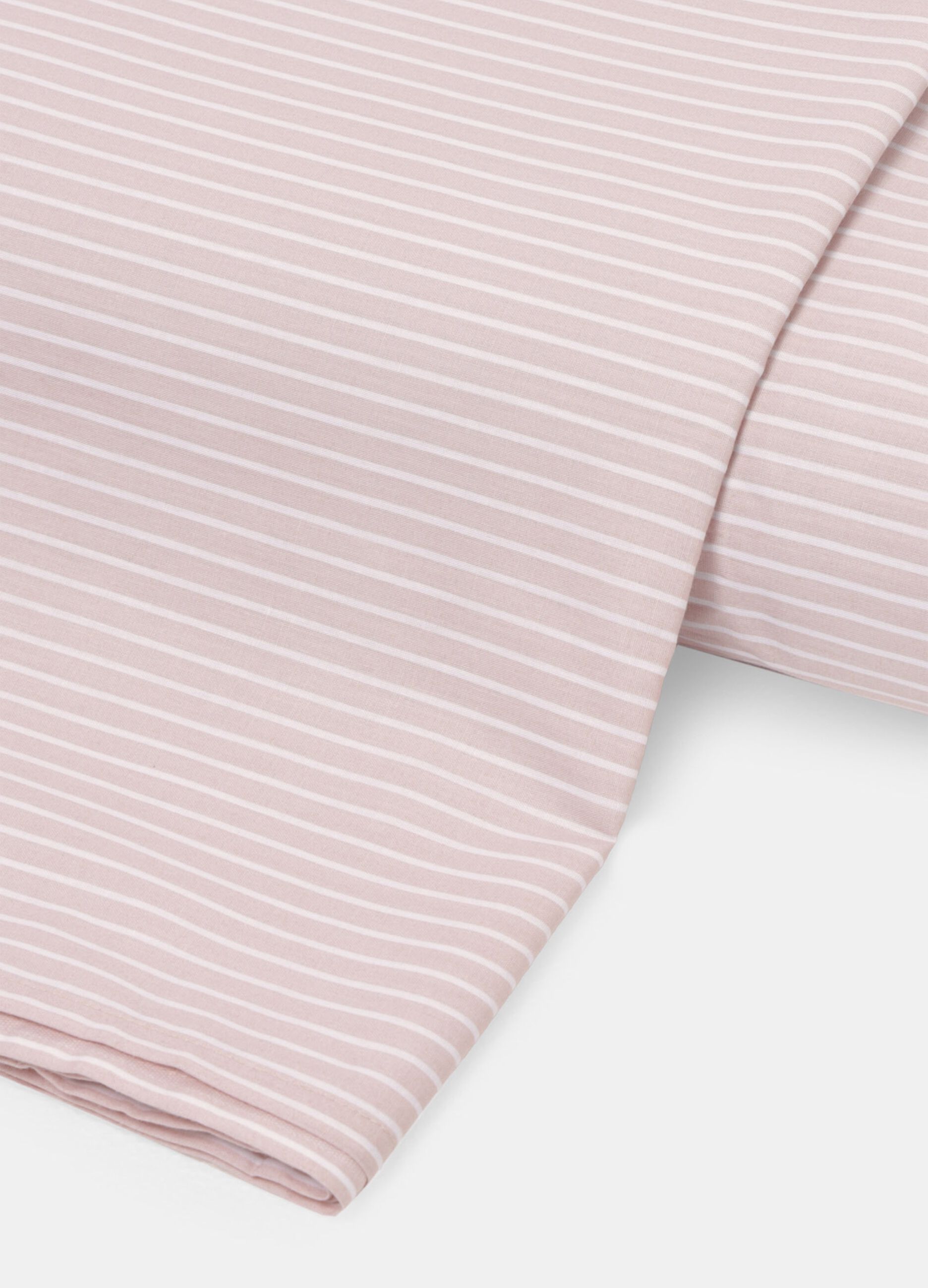 Striped single-bed duvet cover in cotton