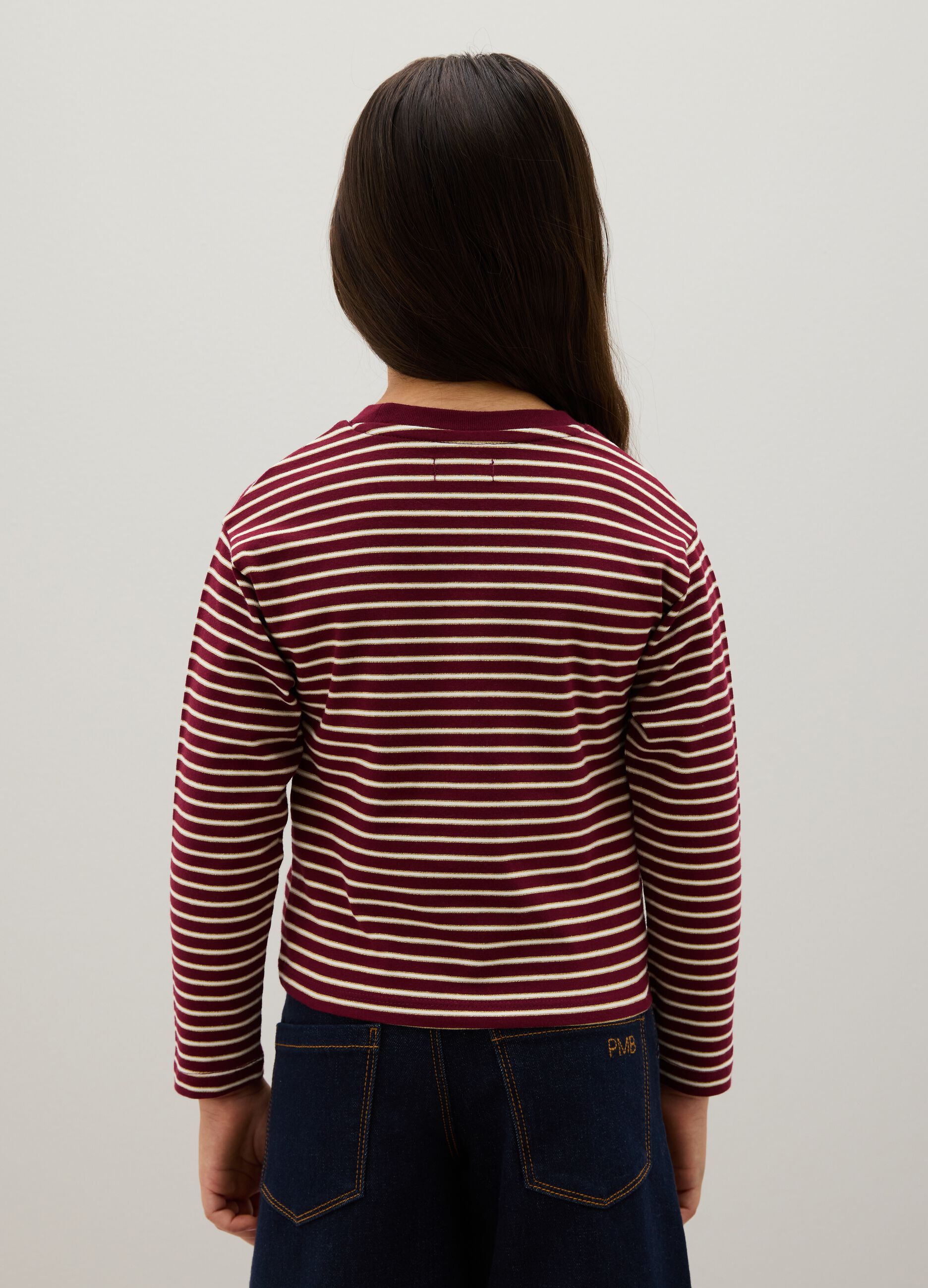 T-Maglia da ragazza in misto cotone multicolor regular fit