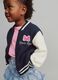 Girl's blue bomber jacket in pure cotton_2