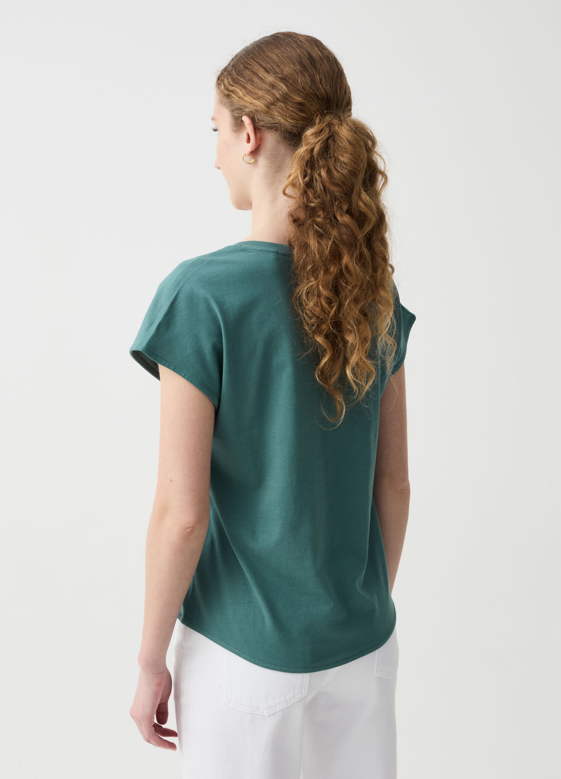 Organic cotton T-shirt with kimono sleeves