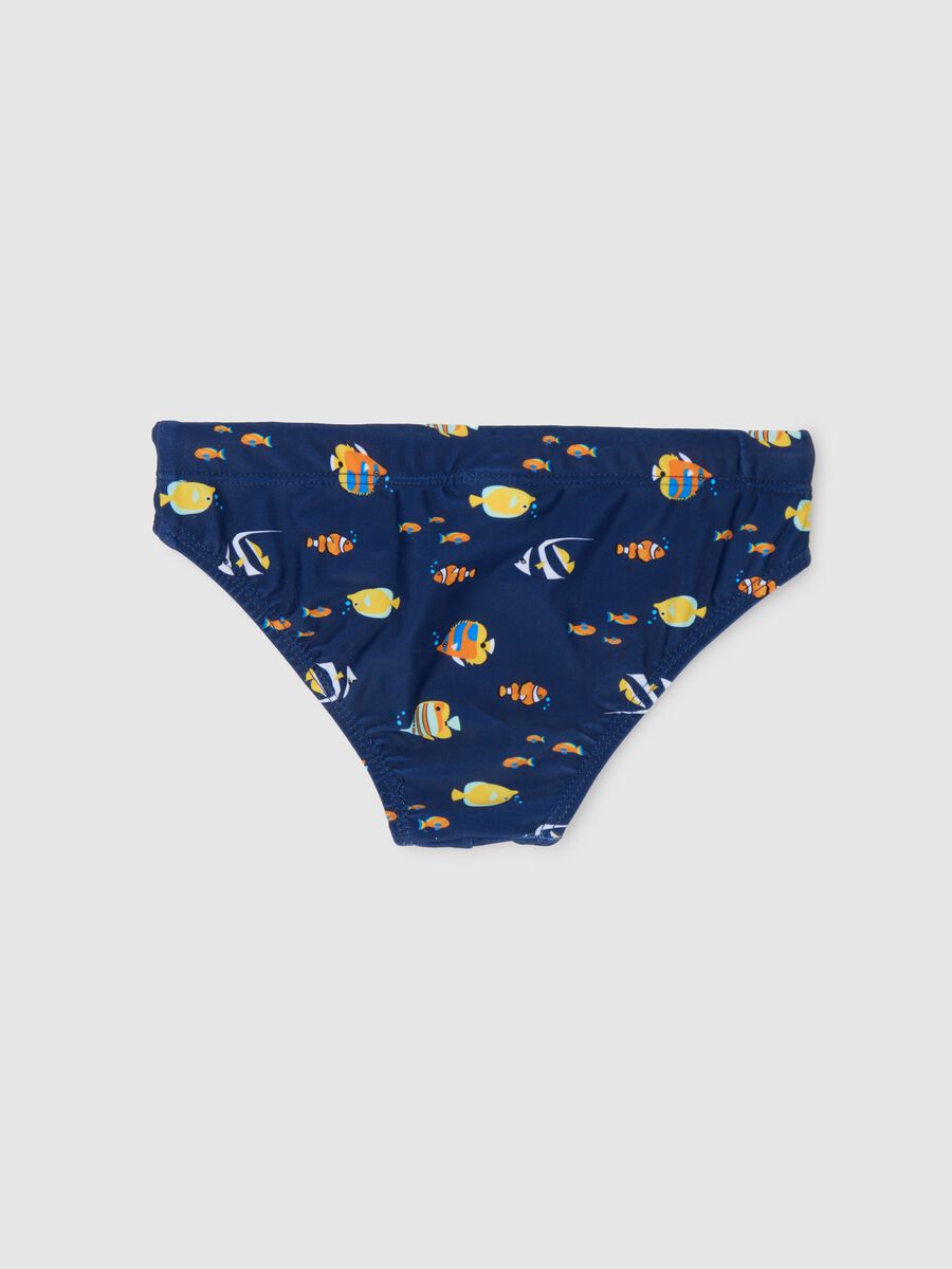 OVS Kids Blue Fish Pattern Swim Briefs_1