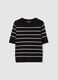 Short-sleeved top with striped design_4