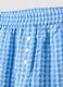 Regular-fit pure cotton checked pyjama shorts in white and light blue_5