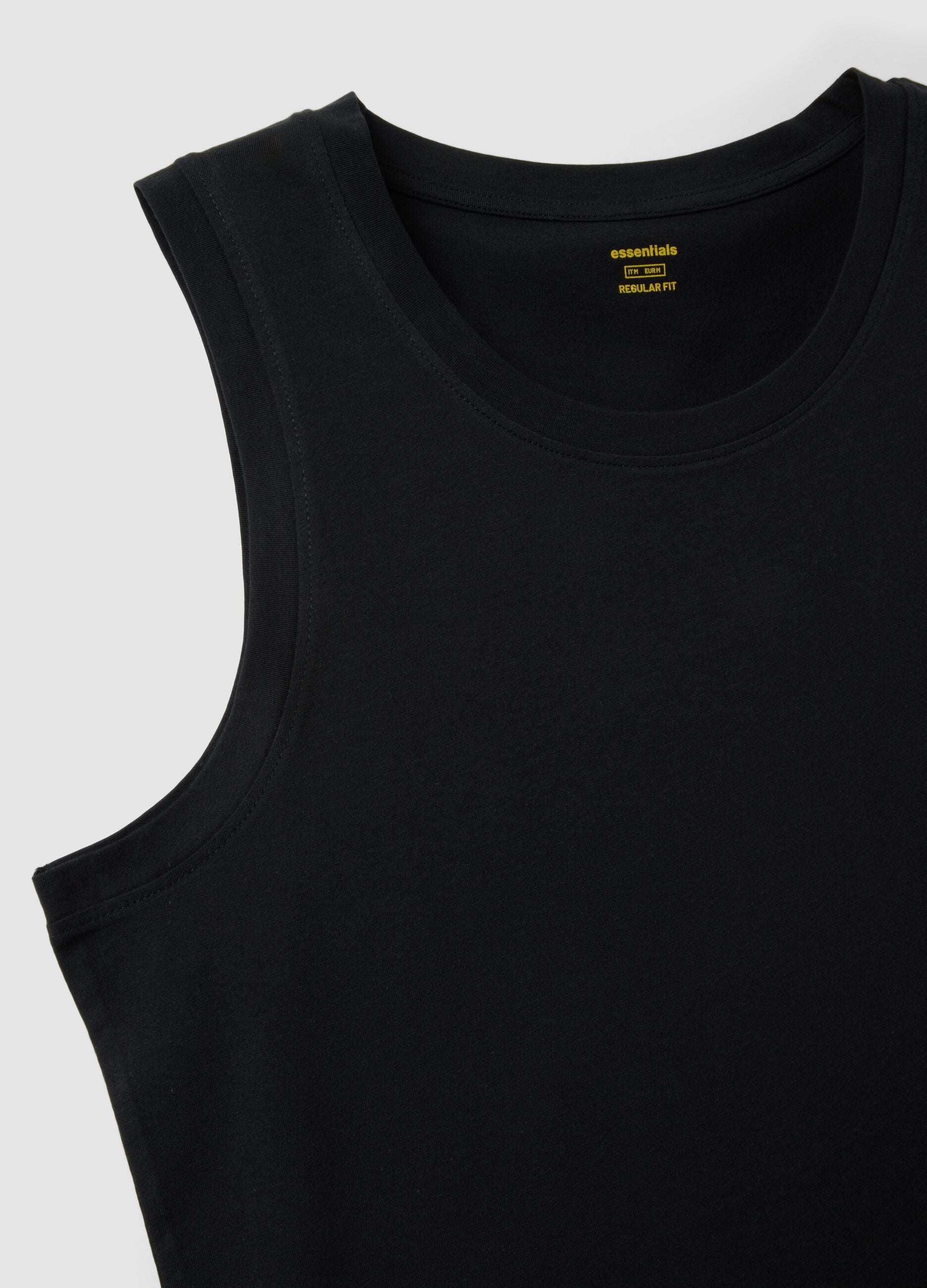 Black pure cotton vest