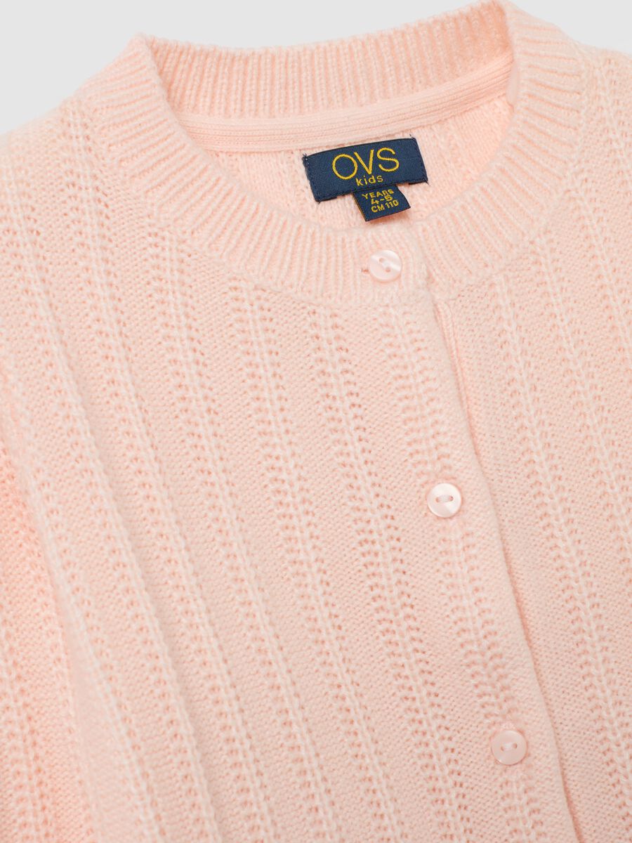 Cardigan da bambina rosa regular fit con bottoni_2