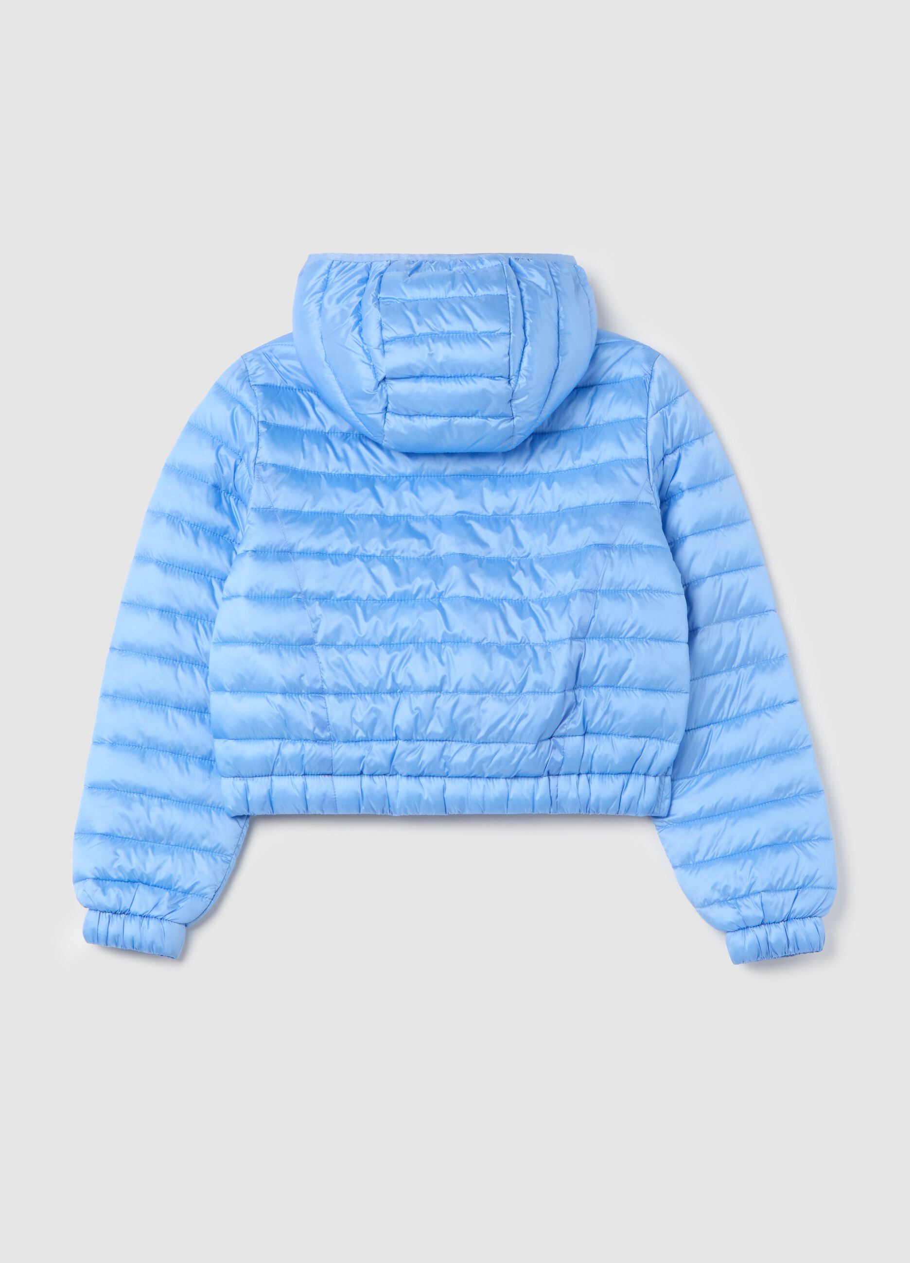 Ultralight crop down jacket with hood