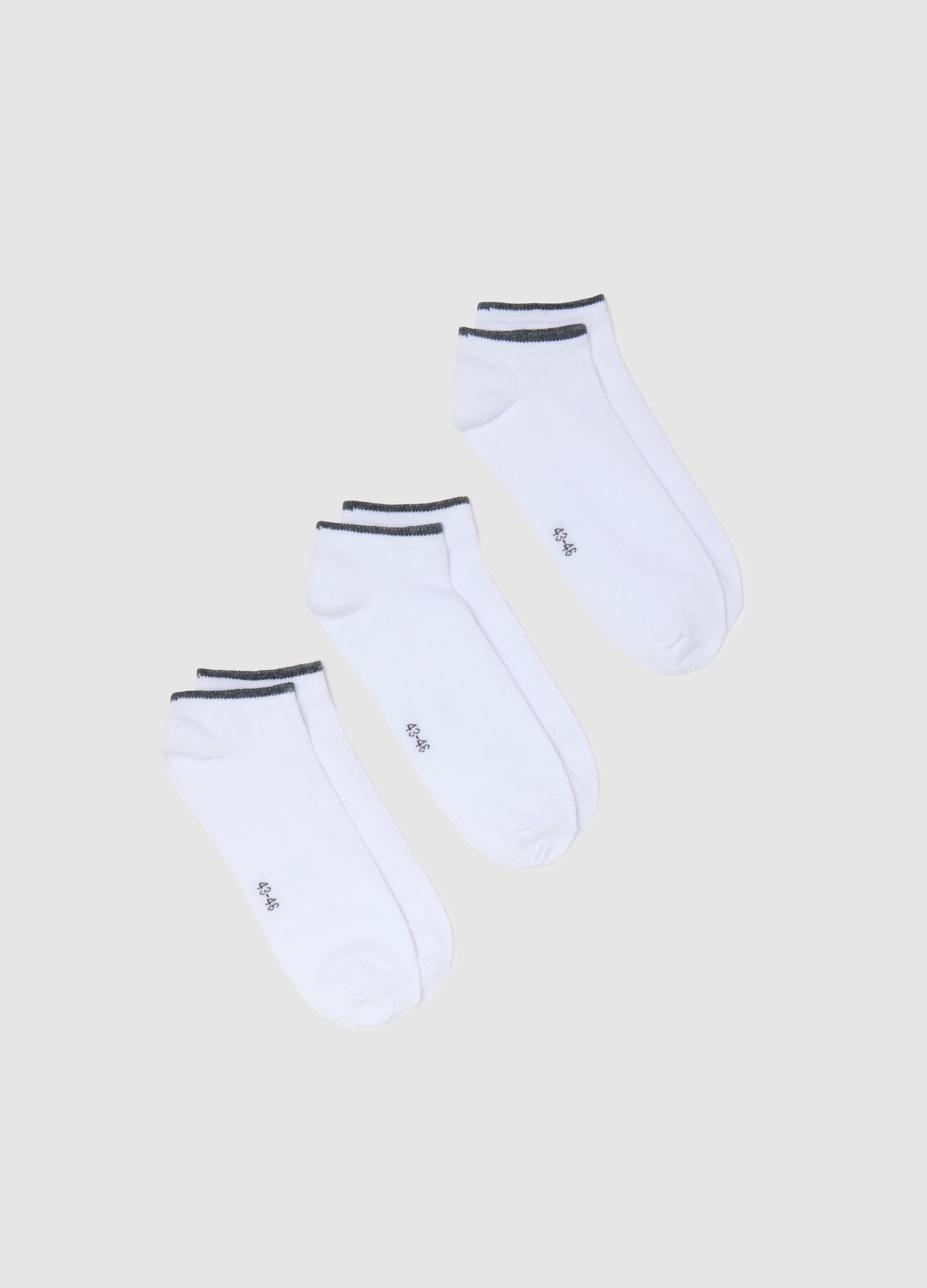 Three-pack white stretch pop socks