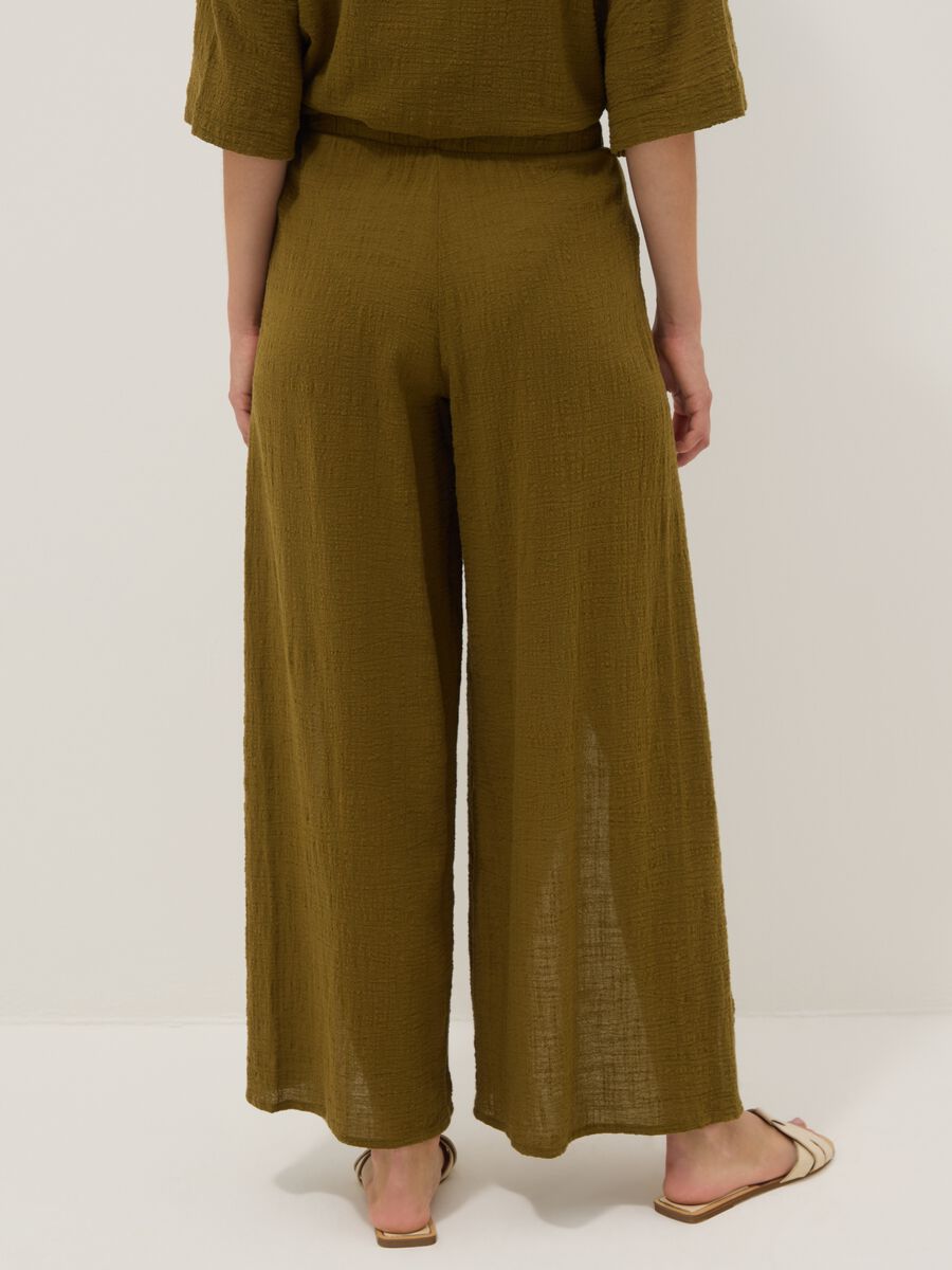 Pantaloni verdi da mare in puro cotone_2