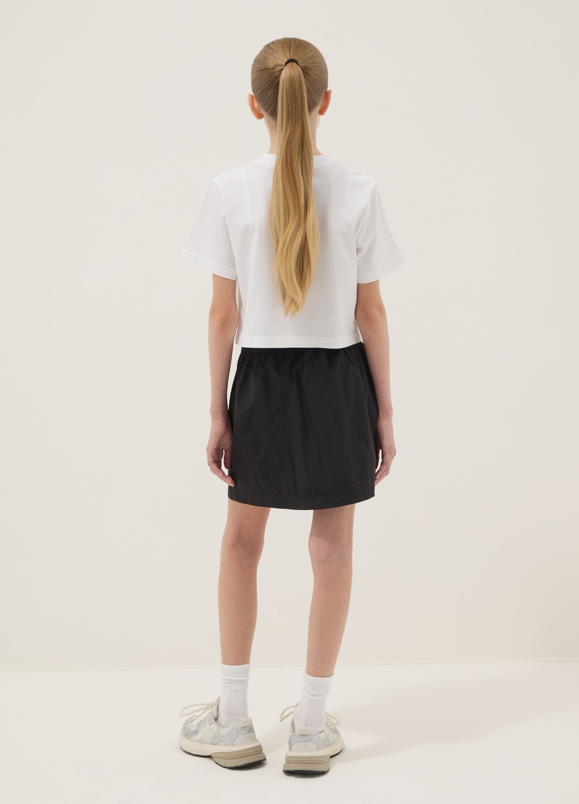 Black skort with front zip