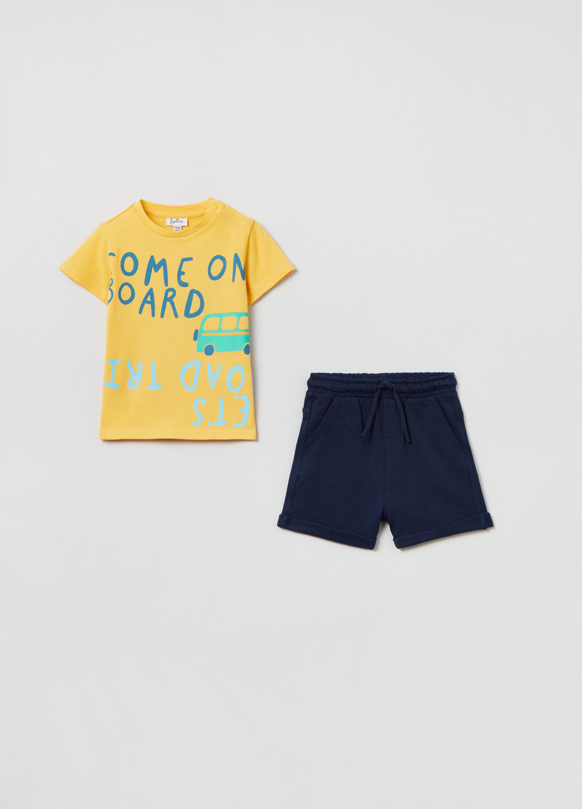Jogging set t-shirt e shorts in cotone_0