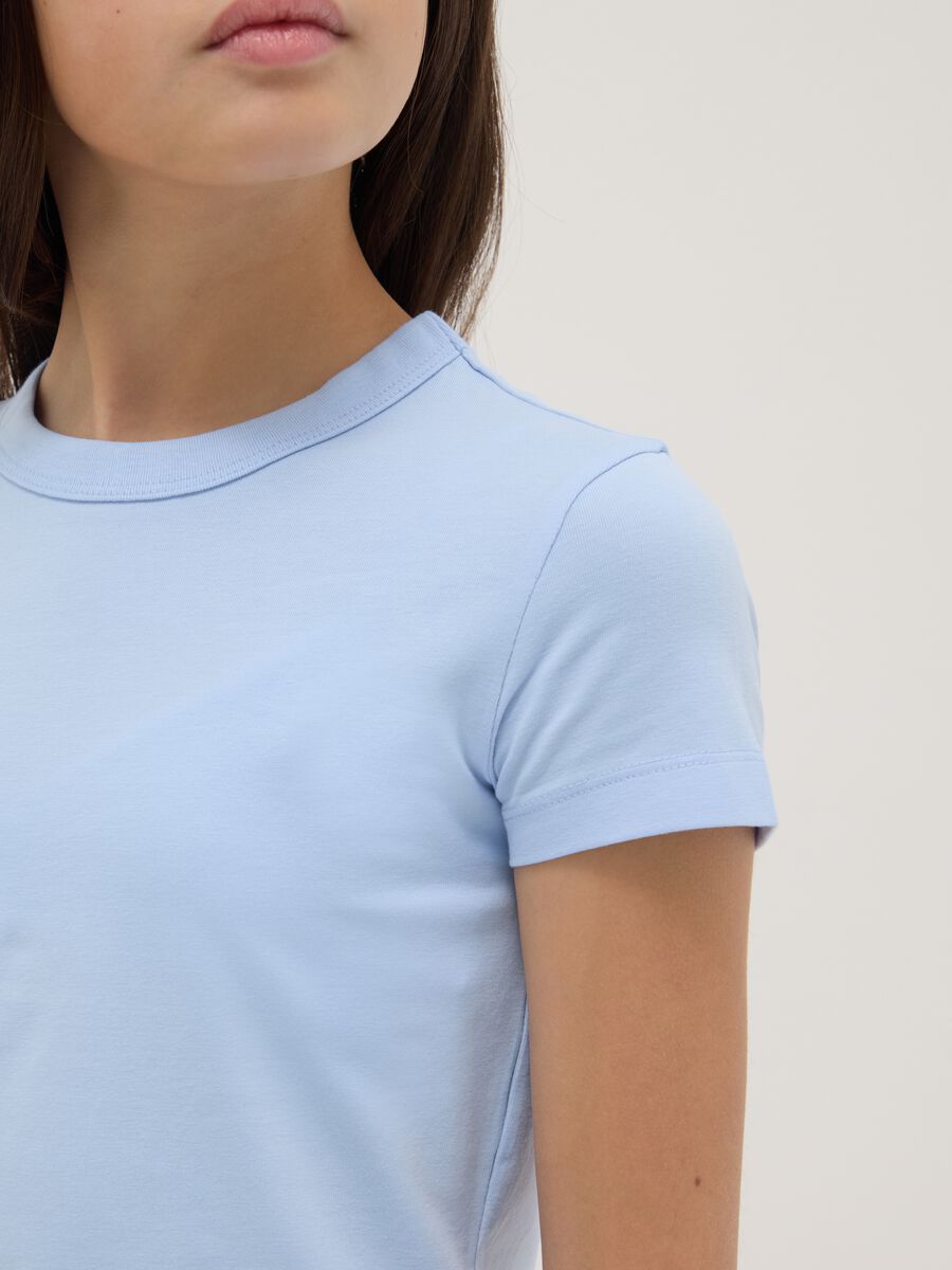 Girls' blue cotton blend t-shirt regular fit_2