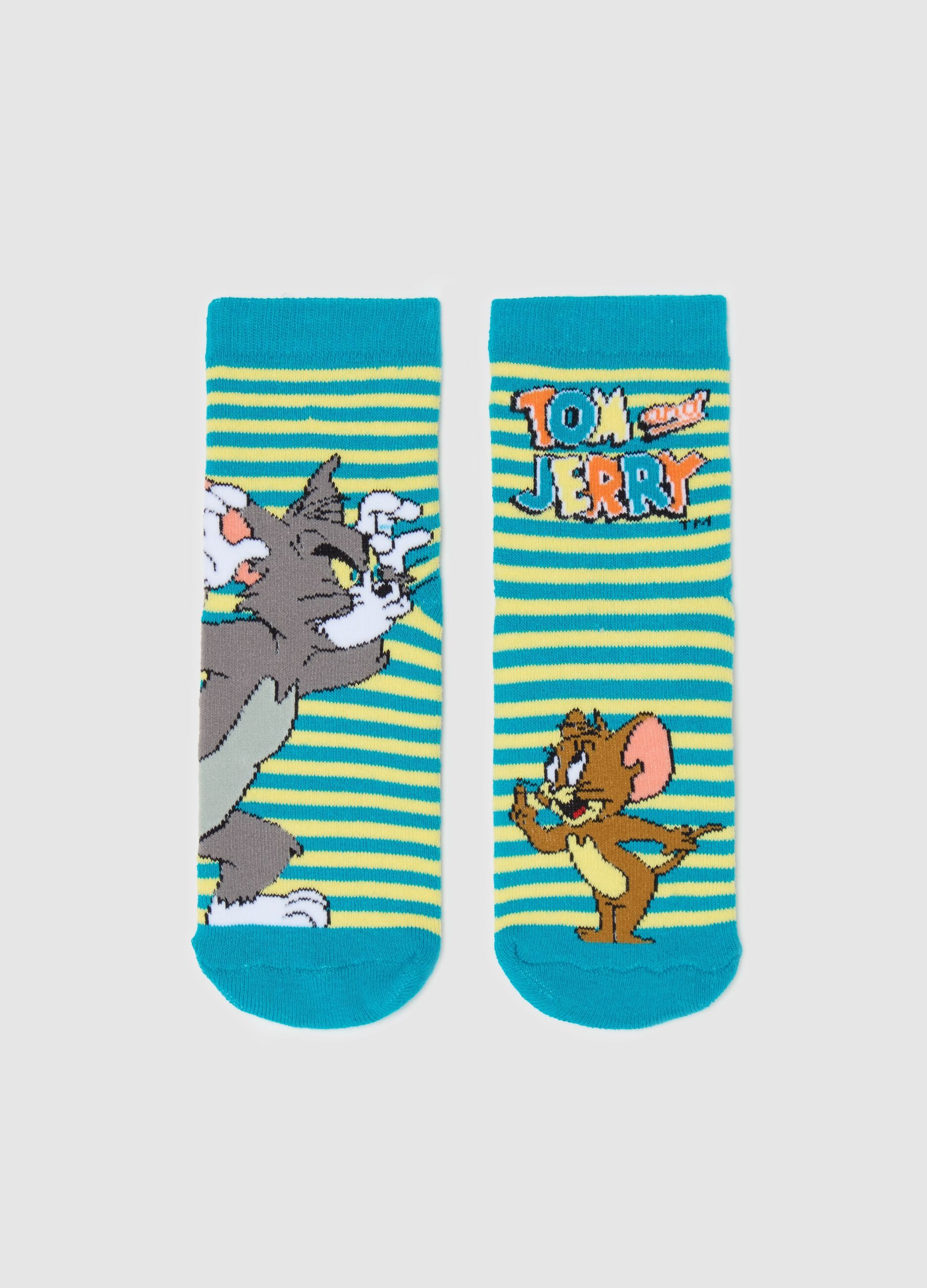 Tom & Jerry striped slipper socks