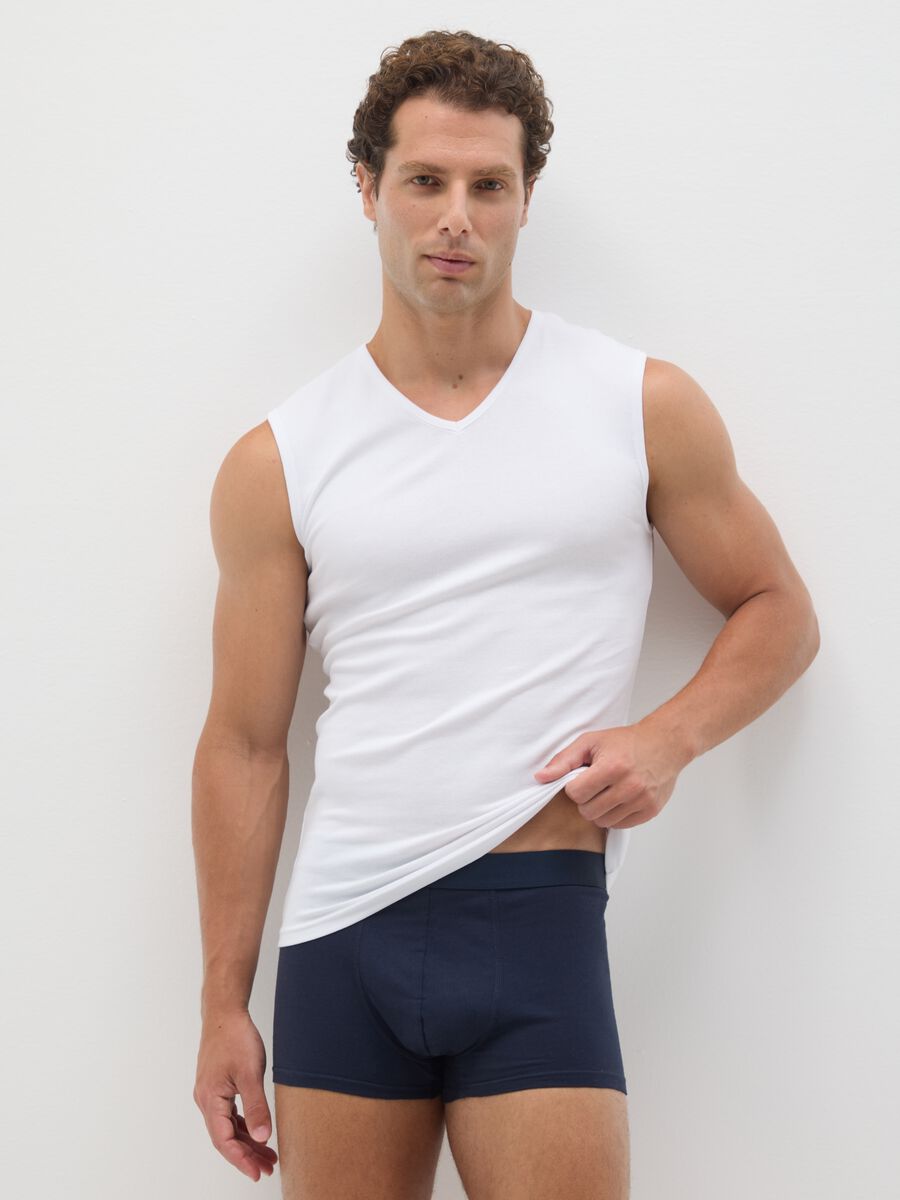 Men's White Pure Cotton Vest_0