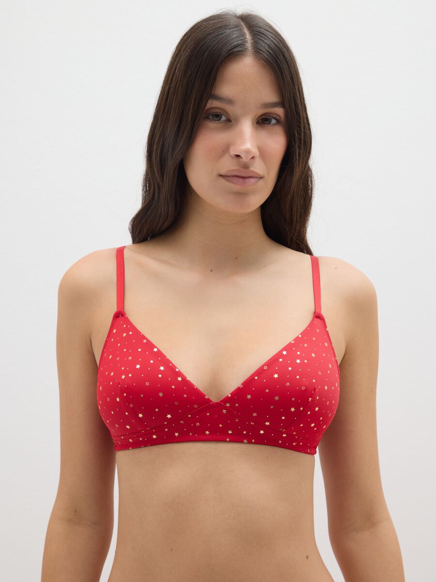 Red Triangle Bra with Stars_0