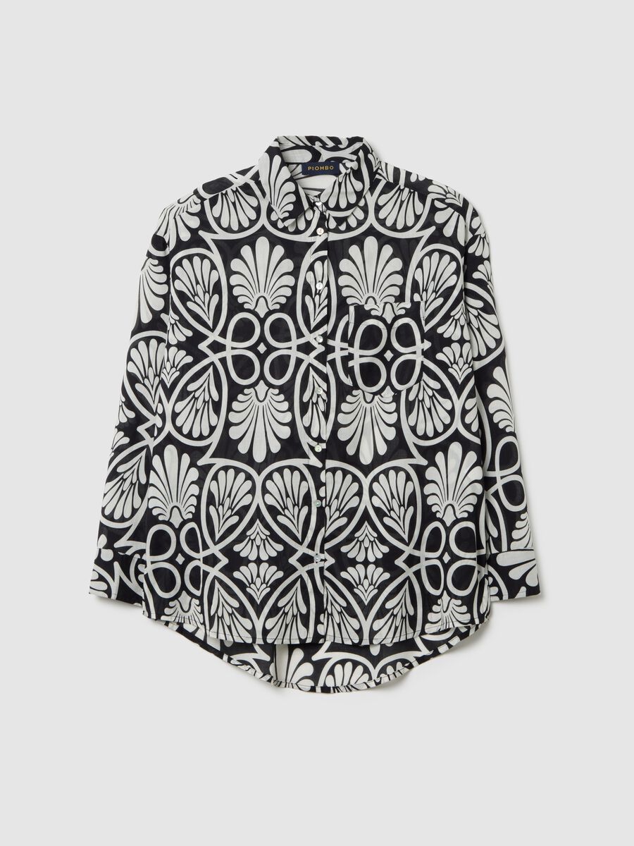 Women's multicolour regular fit oversized cotton shirt_0