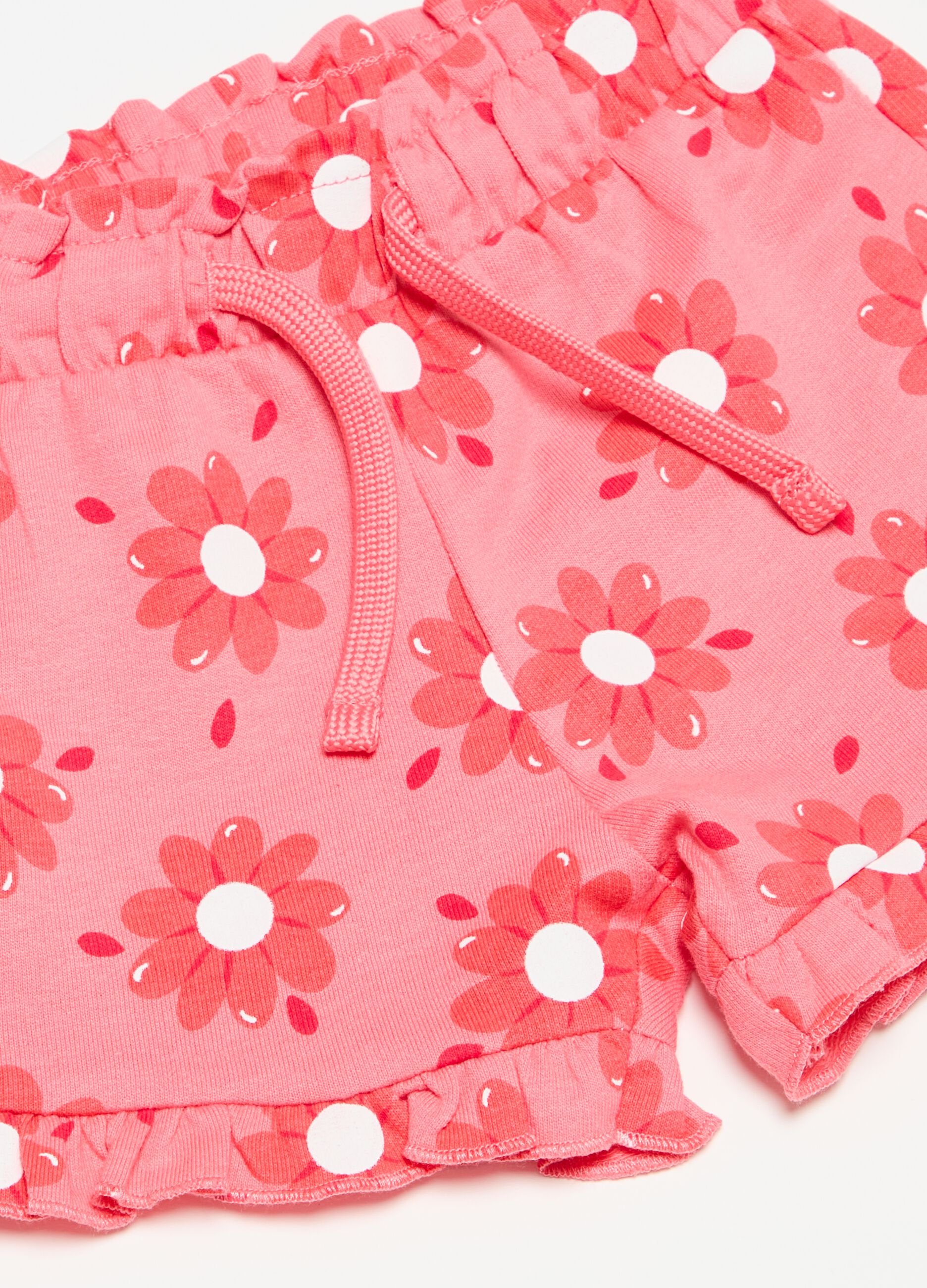 Shorts with print and drawstring