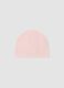 Pink pure organic cotton knitted hat for baby girl_1