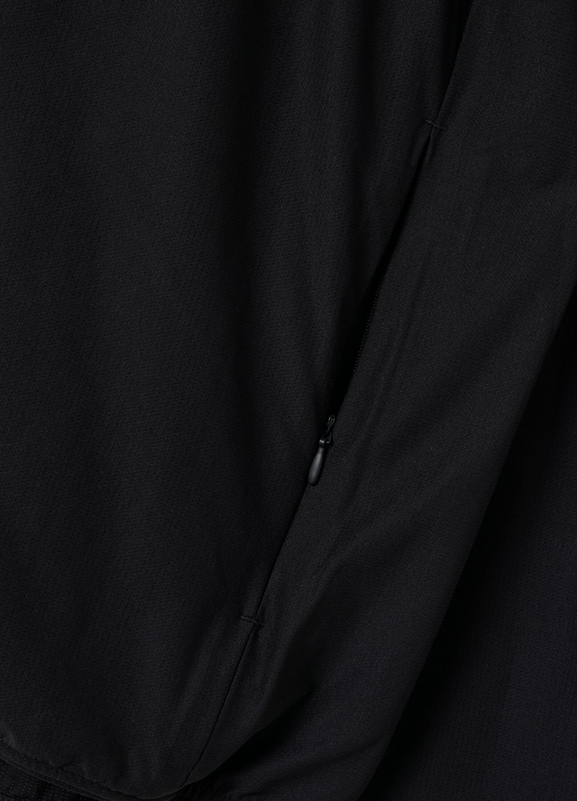 Full-zip sweatshirt in technical fabric with hood