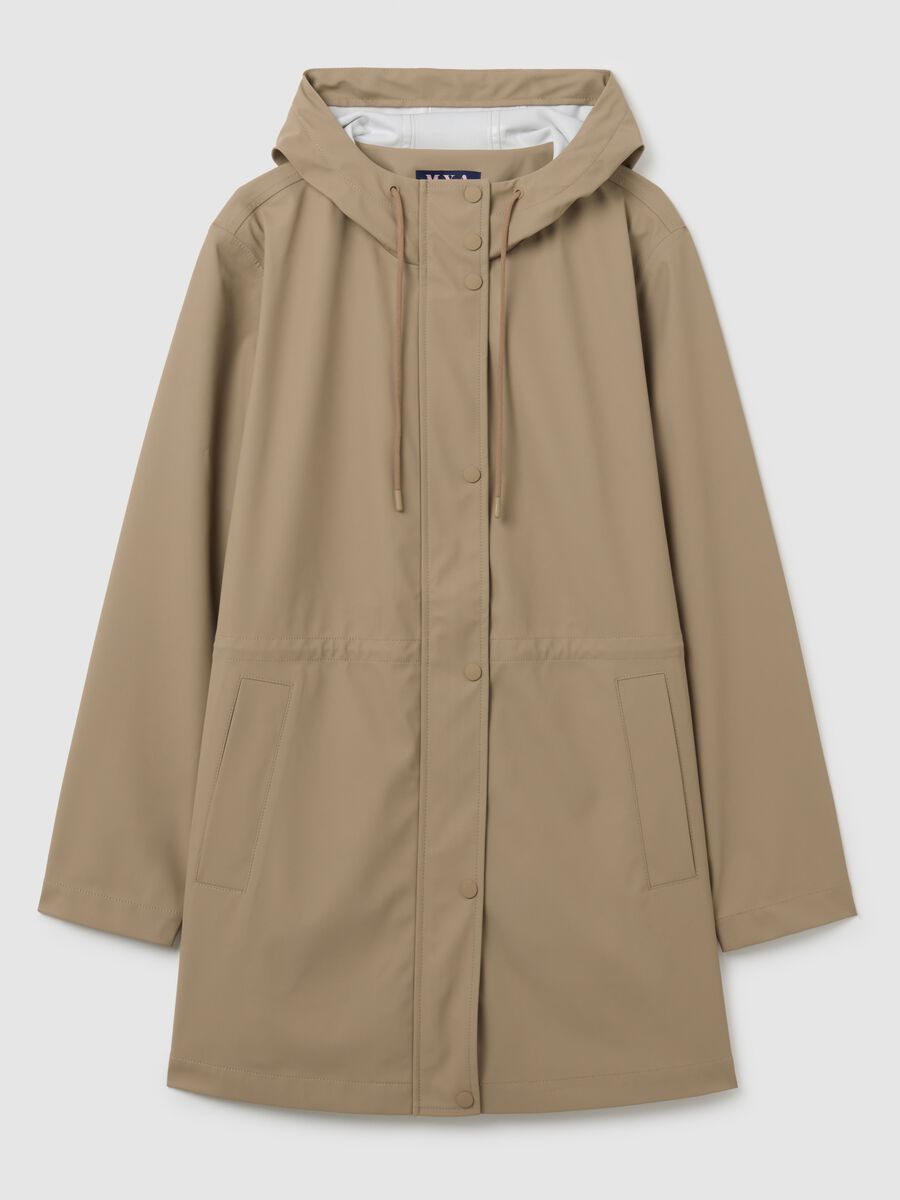 Beige waterproof coat regular fit_4