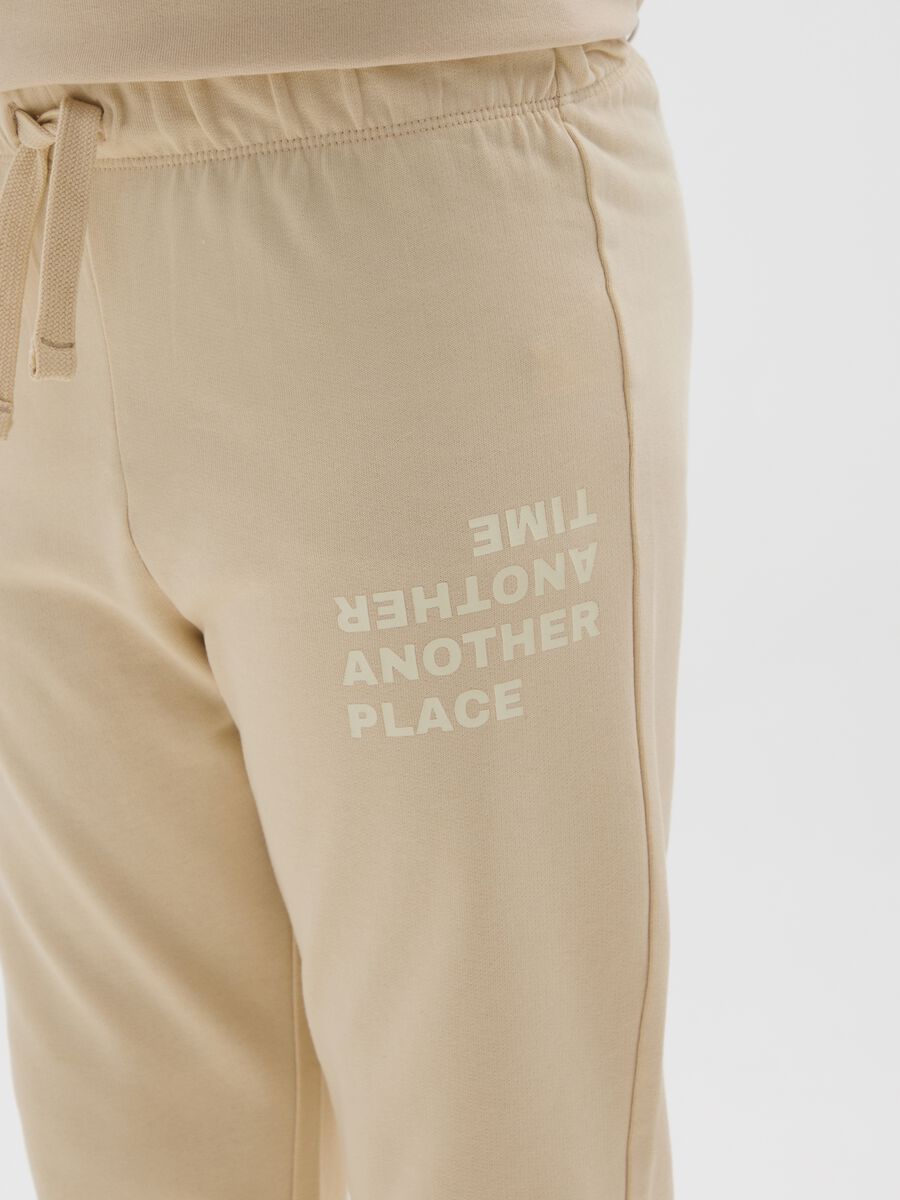 Pantaloni da ragazzo in puro cotone beige regular fit_3
