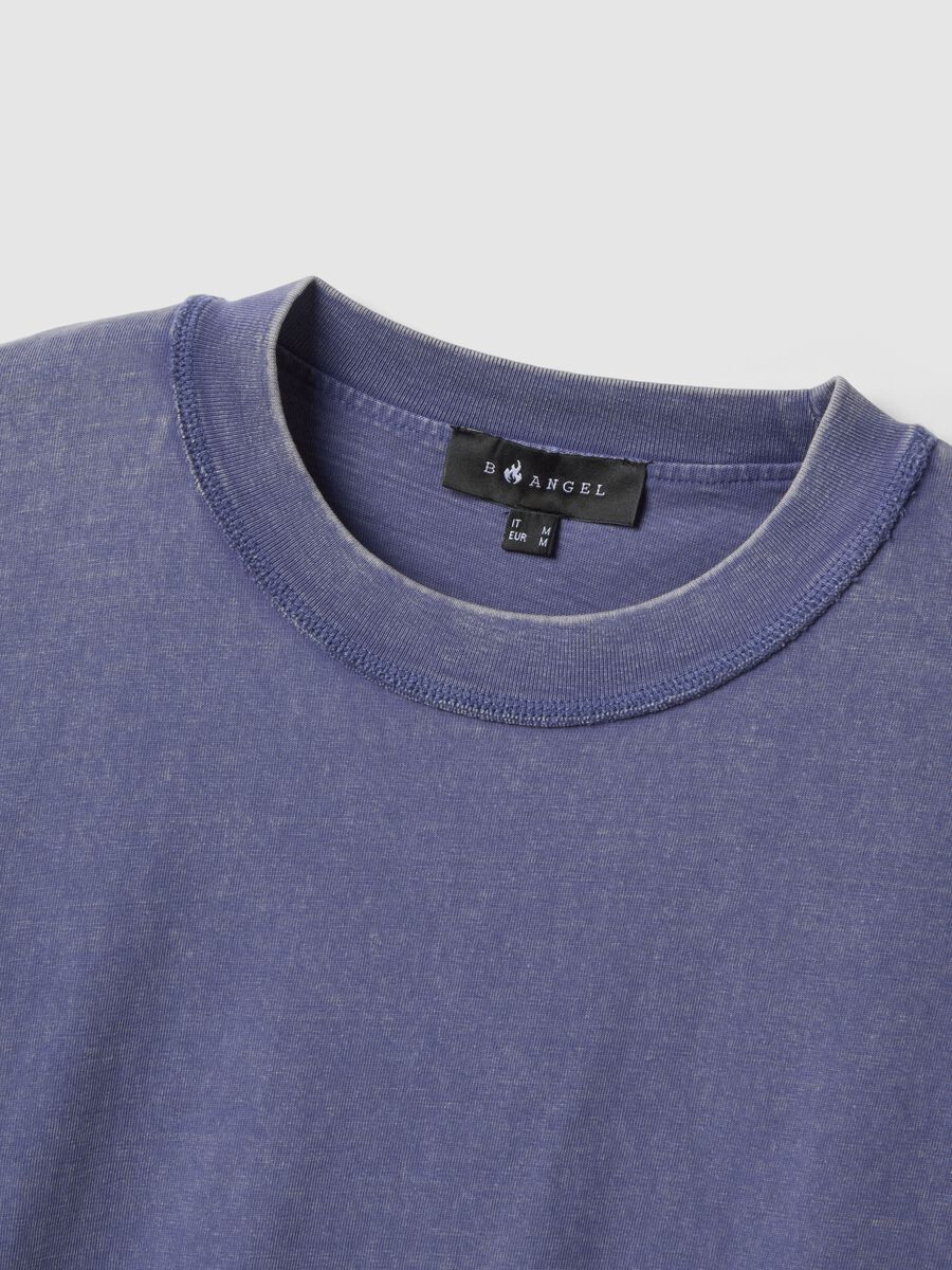 T-shirt in puro cotone blu boxy fit_5