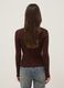Brown viscose blend fitted cardigan_3