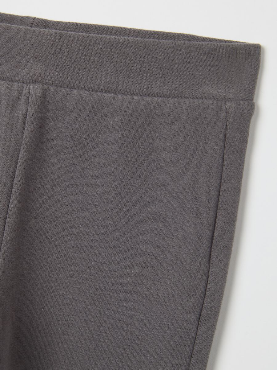 Girls' grey cotton stretch flare leggings_2