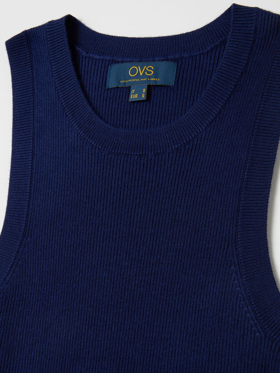 Ribbed tank top with halter neck_5