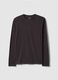 Brown long-sleeve T-shirt in stretchy cotton regular fit_4