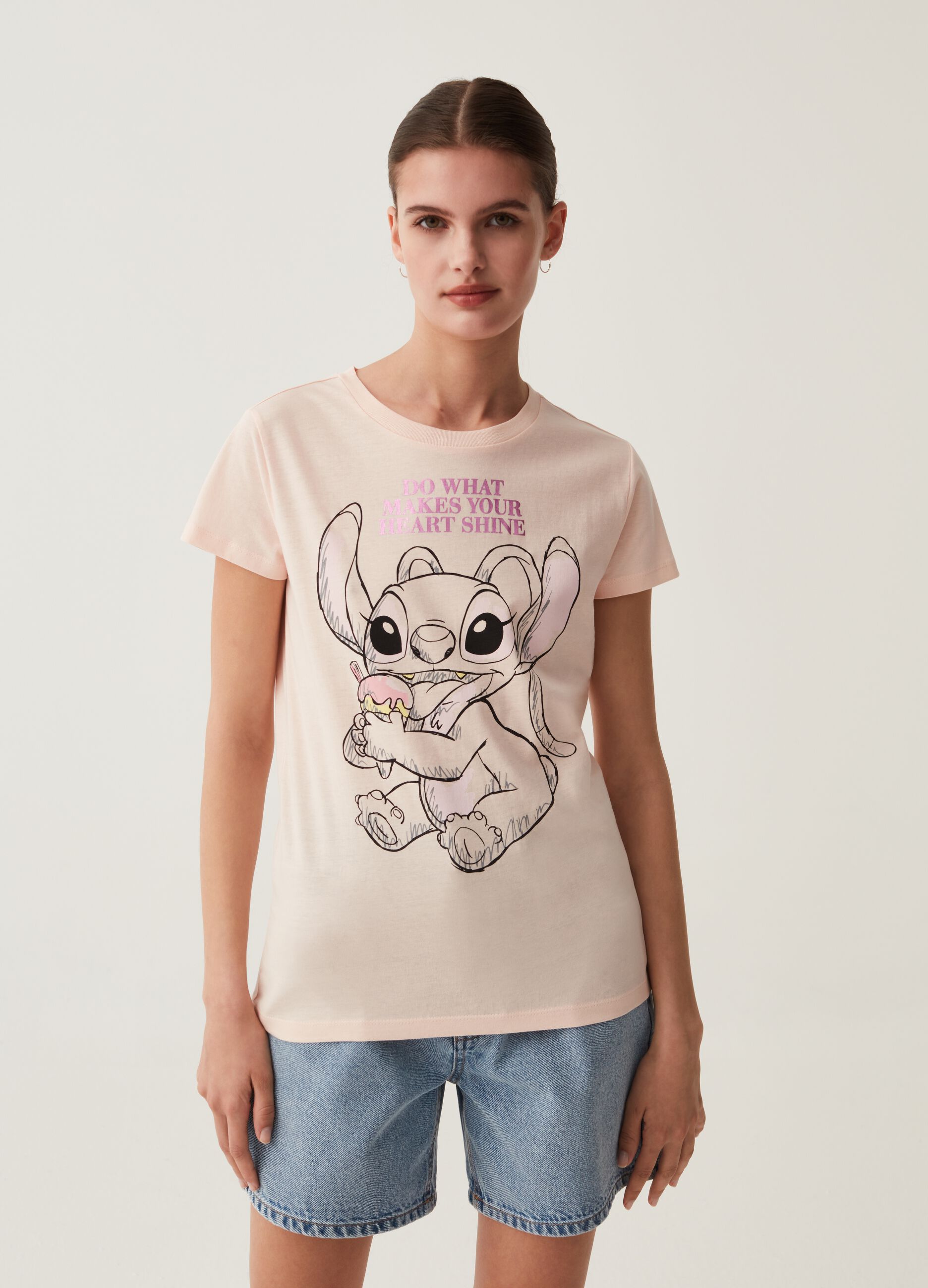 T shirt con stampa Disney Stitch