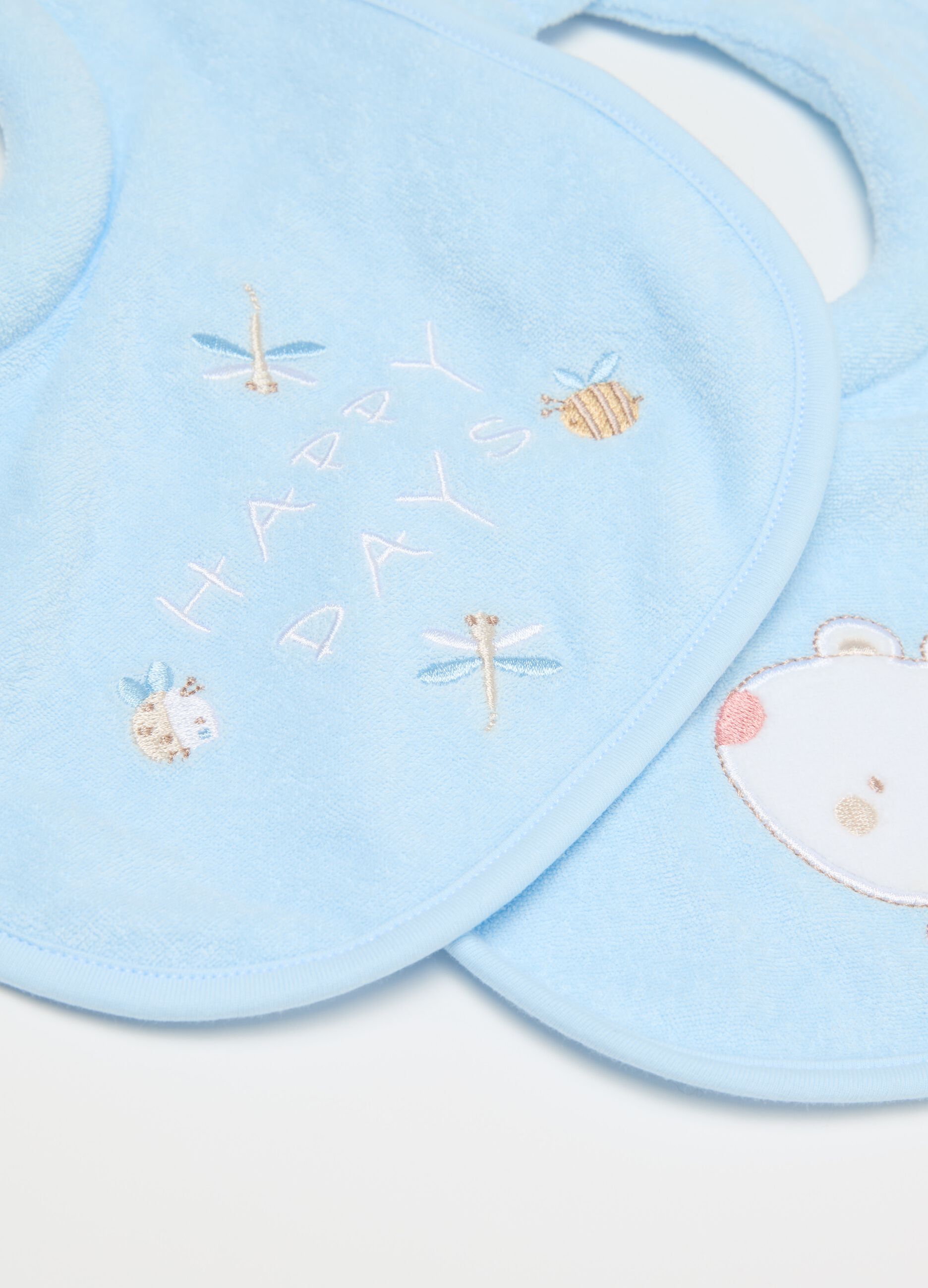 Two-pack bibs with extra absorbent padding