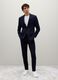 Navy slim fit blazer with button closure_1