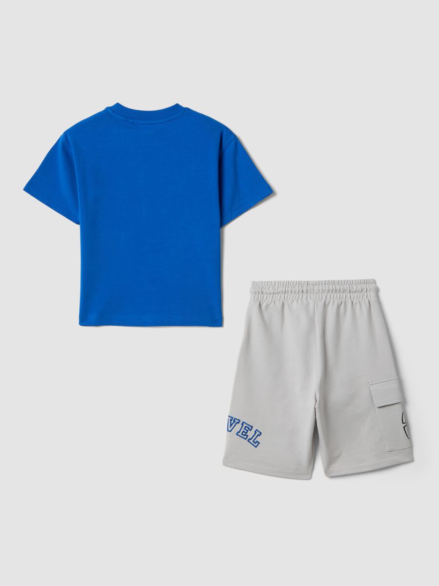 Kids&rsquo; multicolour stretch-cotton set with Marvel prints_1