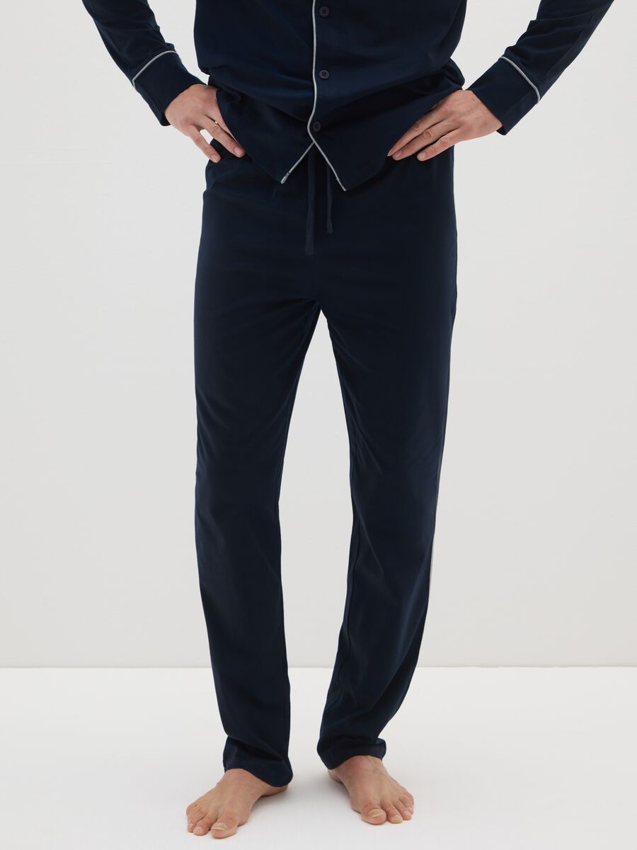 Blue pure cotton regular fit pyjamas_3