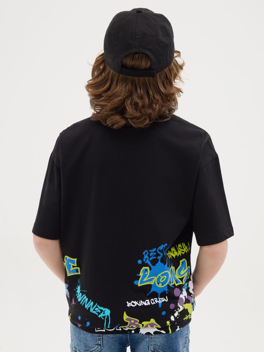 Cotton T-shirt with graffiti-style logo print_2