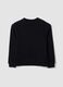 Black pure cotton crew-neck sweatshirt for boys, relaxed fit_3
