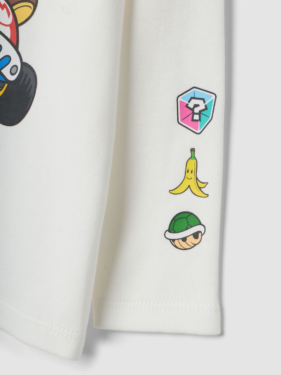 Maglietta bianca in puro cotone con girocollo Mario Kart regular fit_2