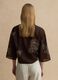 Regular Fit Brown Lyocell Blend Shirt with Floral Embroidery_3