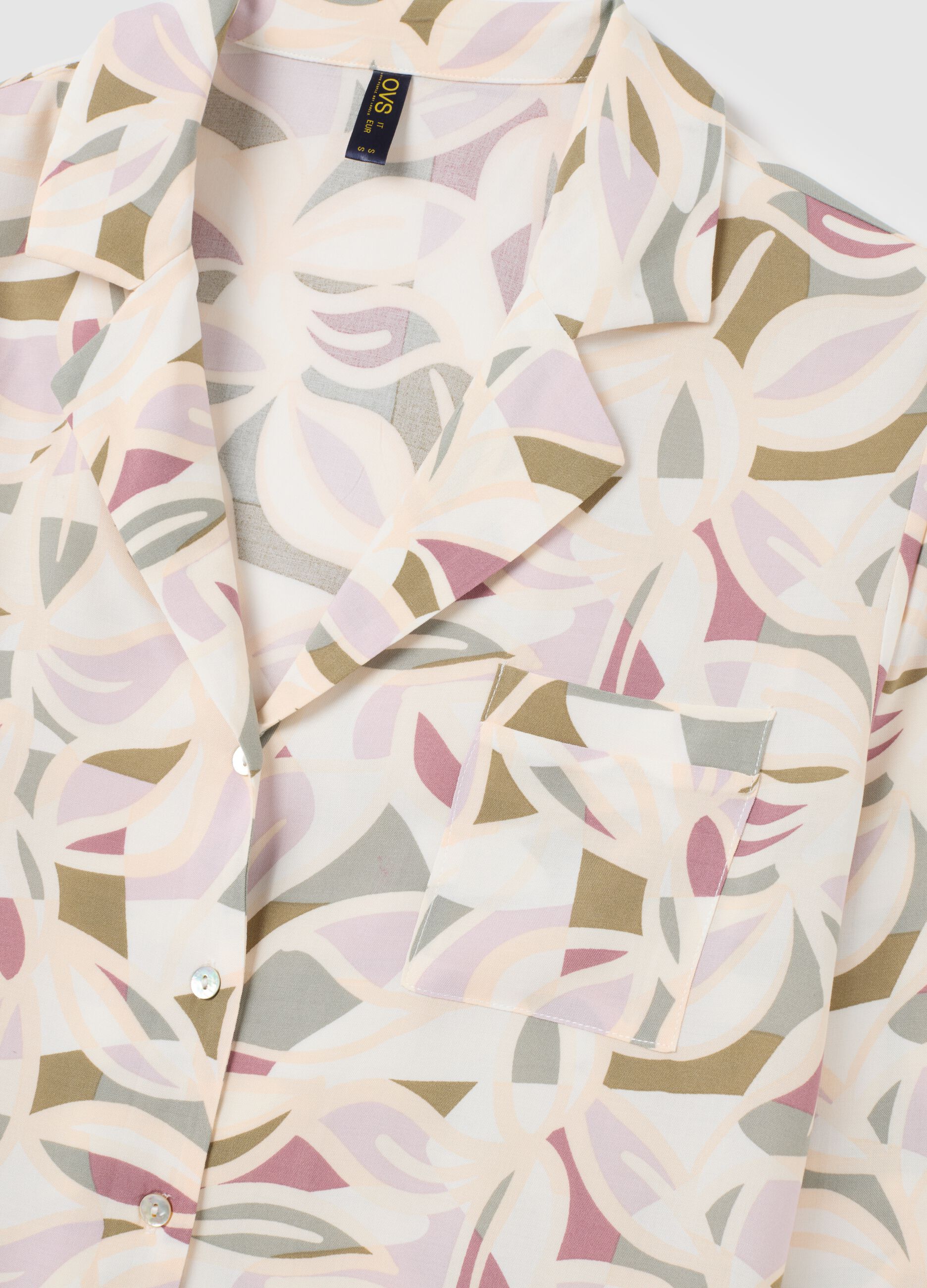 Multicolour viscose shirt with regular fit