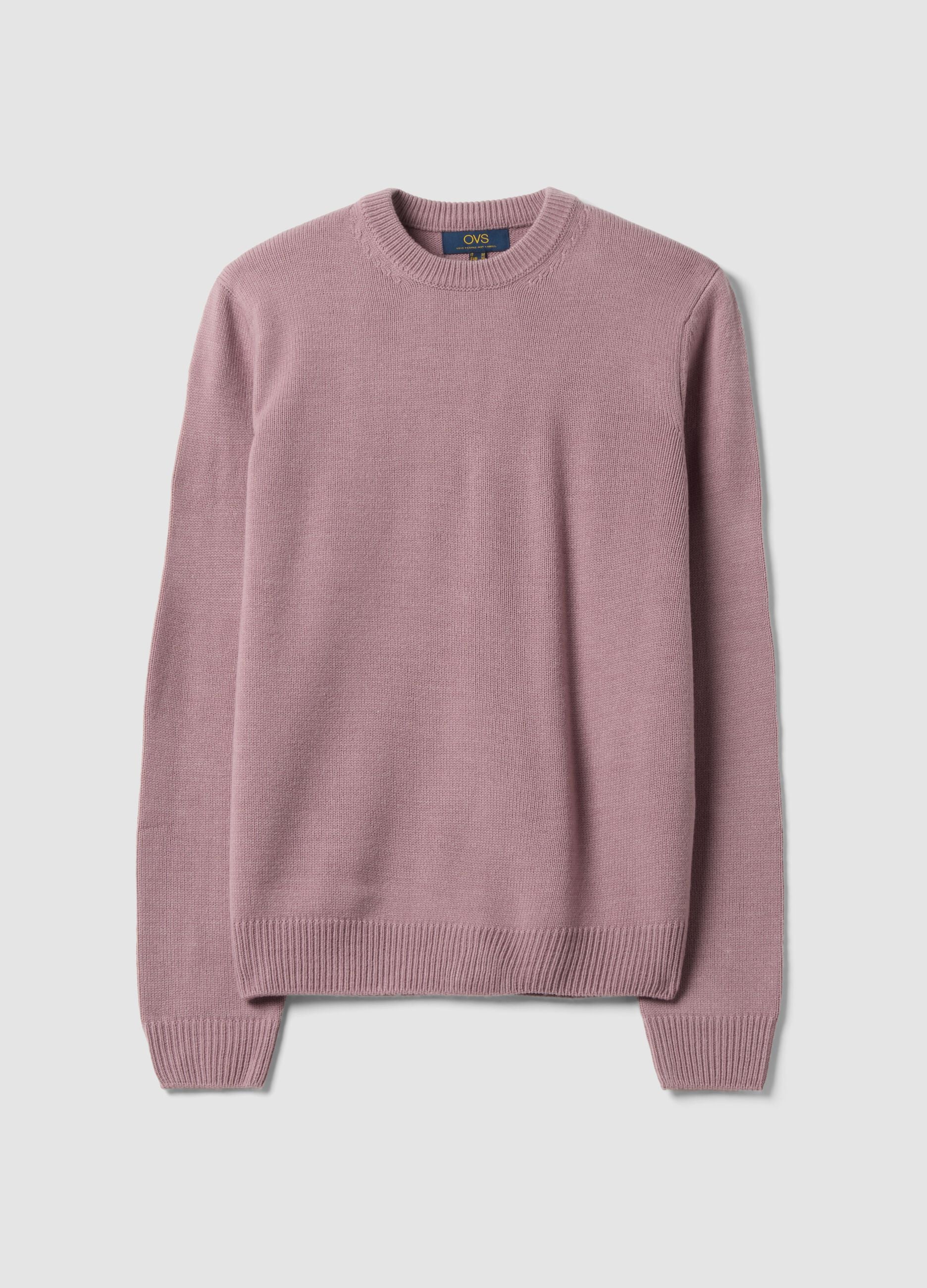 Maglia rosa girocollo in jersey knit regular fit