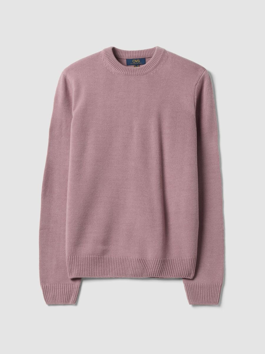 Maglia rosa girocollo in jersey knit regular fit_4