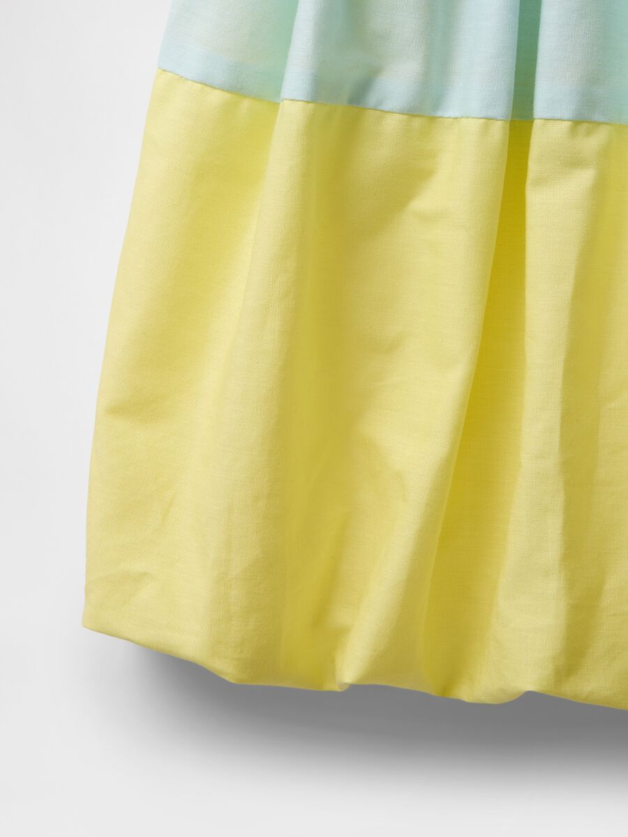 Two-tone green and yellow summer dress for girls_3