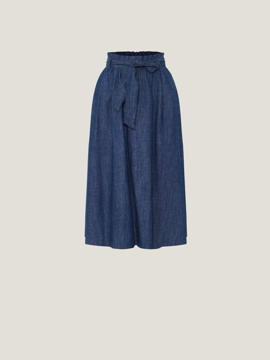 Gonna a ruota in denim con cintura_5
