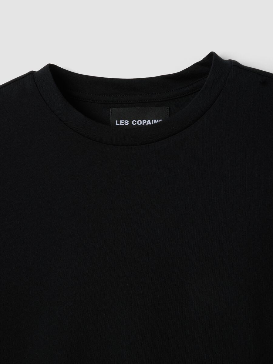 Black pure cotton short-sleeve T-shirt_1