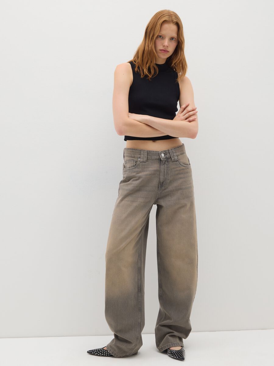 Grey Skater Pure Cotton Jeans_0